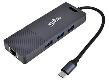 Nisuta Docking USB C 3.1 a 2x HDMI, Red, HUB USB 3.0, PD 100W (NSUCD4)