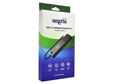 Nisuta Docking USB C 3.1 a 2x HDMI, Red, HUB USB 3.0, PD 100W (NSUCD4)
