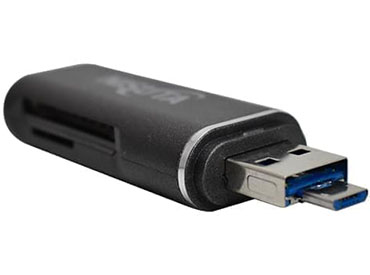 Lector de tarjetas SD/MicroSD con USB C, A y Micro-USB Nisuta (NSCRUC2)