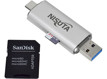 Lector de tarjetas SD/MicroSD con USB C 3.1 y AM 3.0 Nisuta (NSCRUC3)