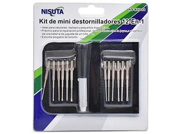 Kit de 12 mini destornilladores Nisuta (NSK5212)