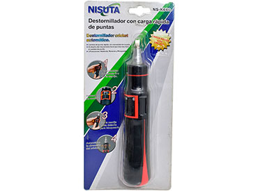 Kit de destornillador con puntas intercambiables autocargables Nisuta (NSK660)