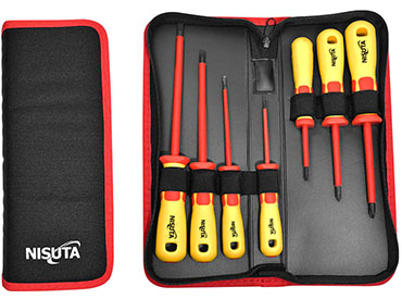 Kit de 7 destornilladores con aislamiento de 1000V Nisuta (NSK9612)