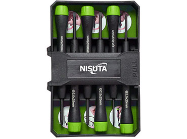 Kit de destornilladores de precision de 6 unidades Nisuta (NSKDP6)