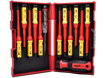 Kit de destornillador de 1000V de 13 piezas para electricista Nisuta (NSKVDE13)