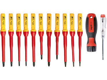 Kit de destornillador de 1000V de 13 piezas para electricista Nisuta (NSKVDE13)