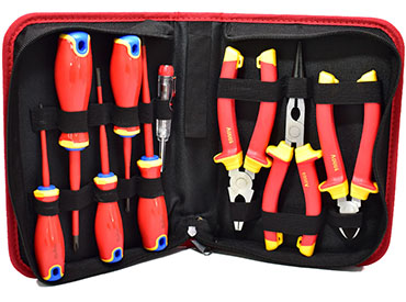 Kit de herramientas de 1000V de 9 piezas para electricista Nisuta (NSKVDE9)