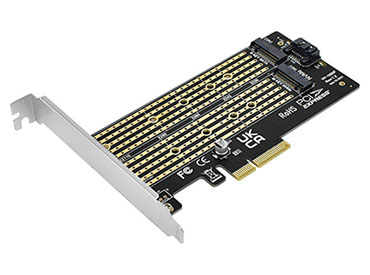 Placa PCI Express para 2 discos M.2 SSD NVMe y NGFF SATA Nisuta (NSPLPCIEM2)