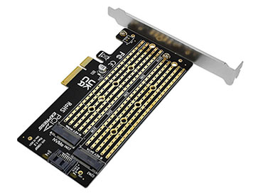 Placa PCI Express para 2 discos M.2 SSD NVMe y NGFF SATA Nisuta (NSPLPCIEM2)