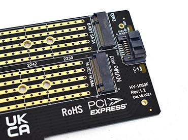 Placa PCI Express para 2 discos M.2 SSD NVMe y NGFF SATA Nisuta (NSPLPCIEM2)