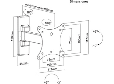Soporte para Monitor de 13"-27" hasta 15kg Nisuta (NSSOTV27L)