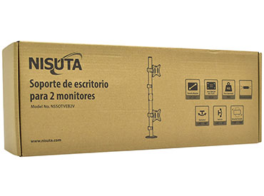 Soporte de escritorio para 2 pantallas de 17" a 32" en vertical Nisuta (NSSOTVEB2V)