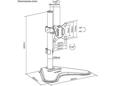 Soporte de escritorio para pantallas de 17-32" Nisuta (NSSOTVED)