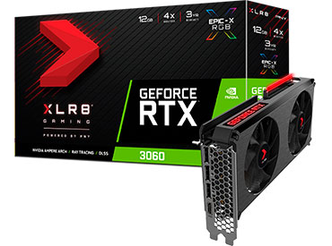 Placa de video PNY GeForce® RTX™ 3060 12GB XLR8 Gaming REVEL EPIC-X RGB Dual Fan