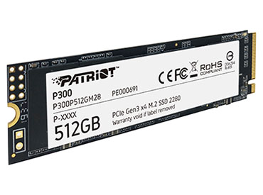 Disco SSD Patriot P300 512GB M.2 - PCIe Gen3 x4 NVMe