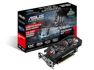 Placa de Video ASUS R7 360-OC-2GD5