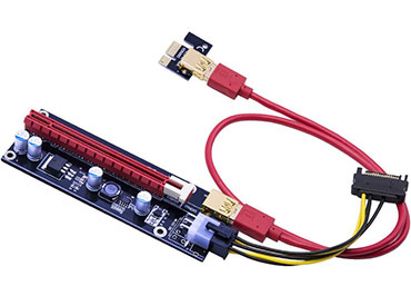 Powered Riser PCI-E 16x a 1x  - Con Cable de Extensión USB 3.0 de 60cm