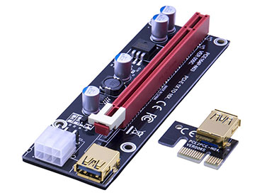 Powered Riser PCI-E 16x a 1x  - Con Cable de Extensión USB 3.0 de 60cm