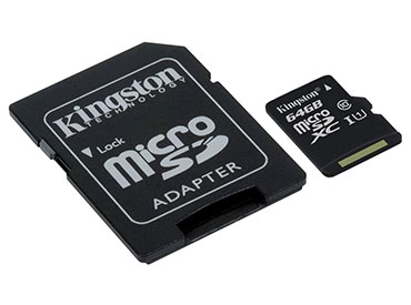 Tarjeta de Memoria Kingston MicroSDXC 64 GB con Adaptador