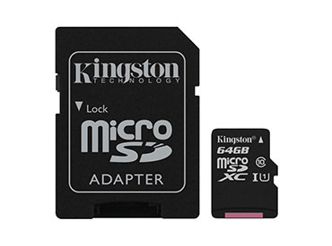 Tarjeta de Memoria Kingston MicroSDXC 64 GB con Adaptador
