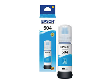 Botella de Tinta Cian Epson 504 (T504220-AL)