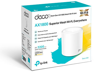 Sistema Wi-Fi 6 Mesh para todo tu hogar AX1800 TP-Link Deco X20 (1-pack)