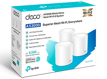 Sistema Wi-Fi 6 Mesh para Todo el Hogar AX3000 TP-Link Deco X50 (3-pack)