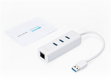 Adaptador USB 2 en 1 con Hub de 3 Puertos USB 3.0 y Ethernet Gigabit TP-Link UE330