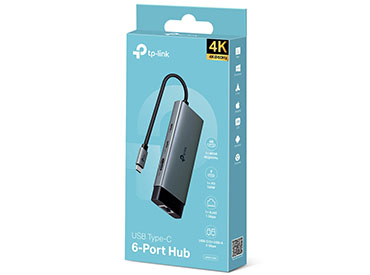 Hub USB-C 6 en 1 con HDMI, Ethernet y Carga Rápida TP-Link UH6120C