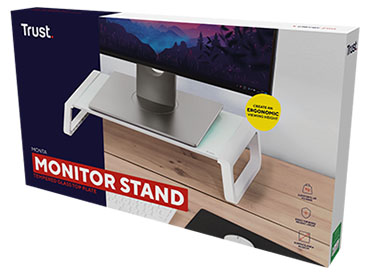 Soporte para monitor de cristal templado Trust Monta - Blanco