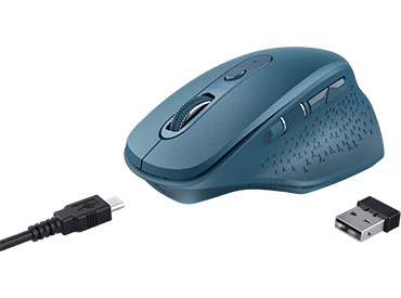 Mouse inalámbrico recargable Trust Ozaa - Azul