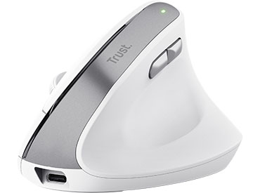 Mouse ergonómico inalámbrico Trust Bayo II - Blanco