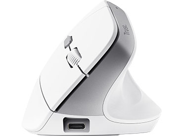 Mouse ergonómico inalámbrico Trust Bayo II - Blanco