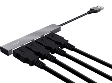 Mini Hub USB de Aluminio con 4 Puertos Trust Halyx
