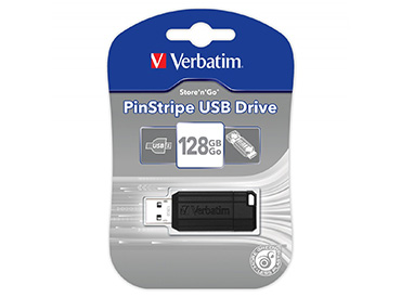 Pen Drive Verbatim PinStripe USB 128GB Negro