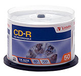 CD Virgen Verbatim 48x 80 Min / 700 Mb Pack Spindle x 50 unidades