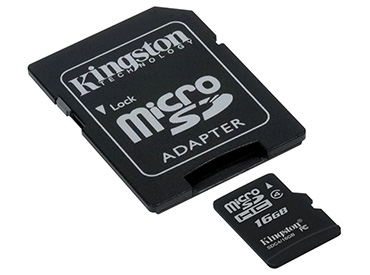 Tarjeta de Memoria Kingston MicroSDHC 16 GB con Adaptador