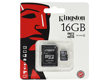 Tarjeta de Memoria Kingston MicroSDHC 16 GB con Adaptador