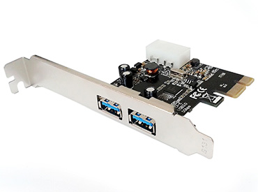 Placa PCIe a 2 puertos USB 3.0 con molex 4 pin